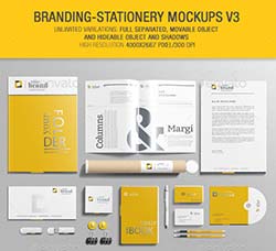 企业办公文具品牌化模型：Branding-Stationery Mockups V3